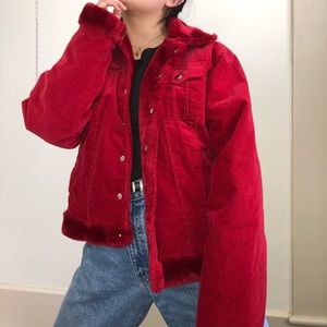🖤Fur-lined corduroy jacket